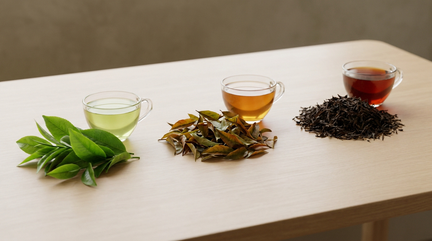 L'oxydation du thé : ce qui distingue vert, oolong et noir
